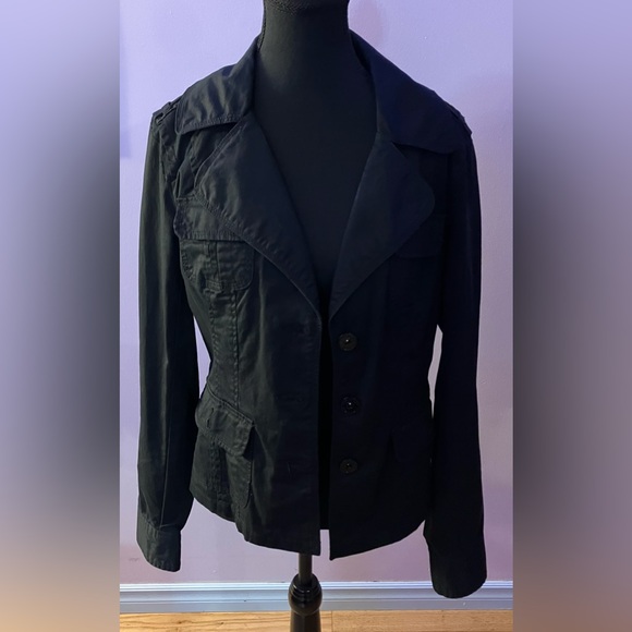 Black fitted button up blazer size L - Picture 1 of 14